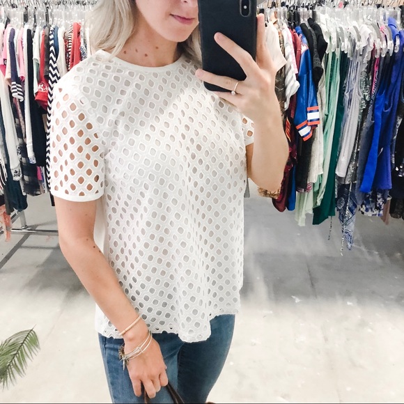 Tory Burch White Hermosa Cotton T-Shirt NWT 0 - Picture 2 of 8